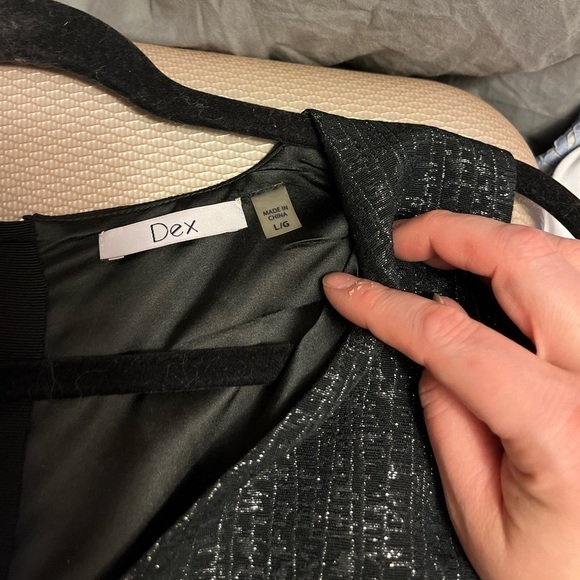 Dex Jacquard Black Metallic Dress - Picture 5 of 6